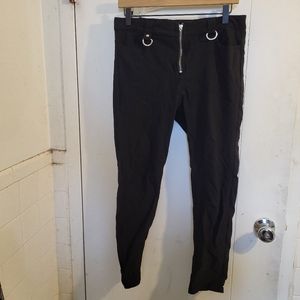 Killstar Jessie Capri Black Trousers Broken Zipper